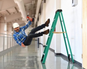 worker falling from ladder