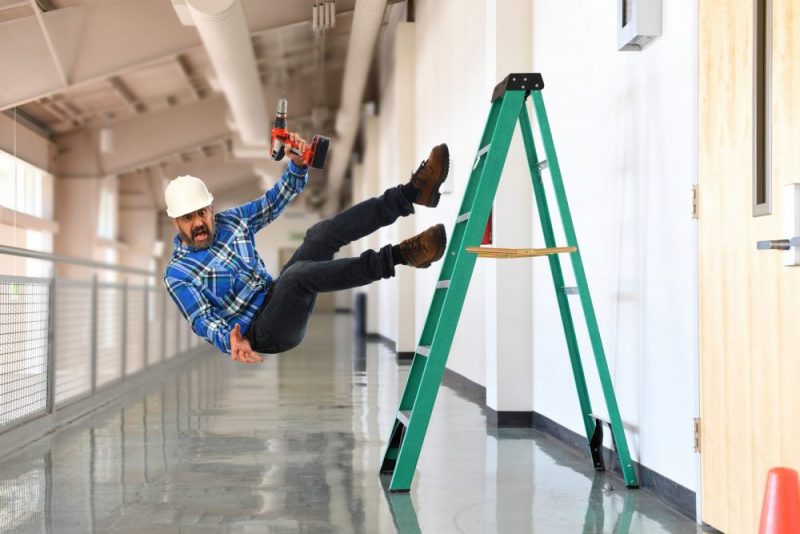 worker falling from ladder